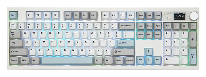 三模机械键盘上市：全配列+屏幕+旋钮开元棋牌EPOMAKER QK108(图2)